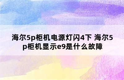 海尔5p柜机电源灯闪4下 海尔5p柜机显示e9是什么故障